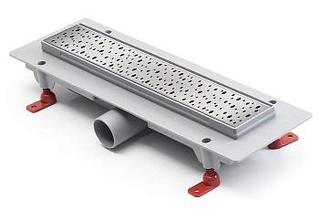 Водоотводящий  желоб L350 с решеткой Drops глянец и рамкой из нержавейки