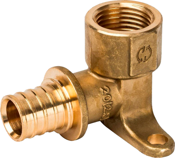 Угольник настенный (ушастик) 20x1/2"  STOUT для сшитого п/э