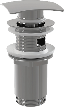 A393 Водослив д/ умывальника click/clack 5/4", с квадратной заглушкой(с переливом)