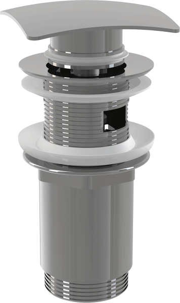 A393 Водослив д/ умывальника click/clack 5/4", с квадратной заглушкой(с переливом)