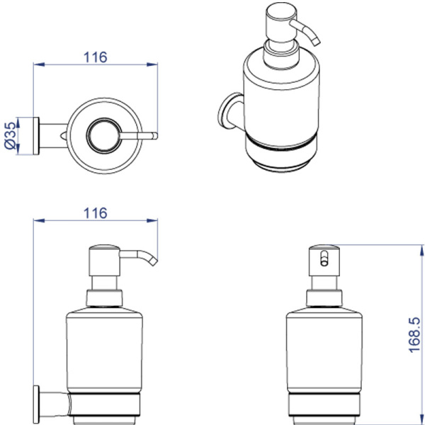 FORNY Дозатор жидкого мыла керамический, хром