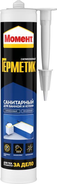 Герметик Момент Гермент 280 мл санитарный д/ ванной и кухни (ПРОЗРАЧНЫЙ)