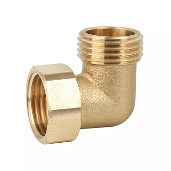 Уголок латунный с накидной гайкой 1/2"x1/2" (ВР/НР) (400/25шт)