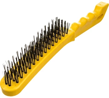 Корщетка стальная, желтая пластиковая ручка, 275 мм, 6-ти рядная