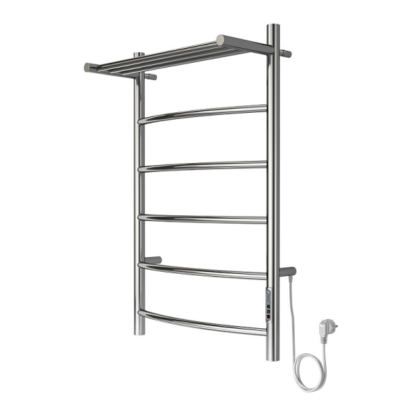 Полотенцесушитель PARMA 500/800 элек.с полкой R 5 перек. AZARIO (хром)