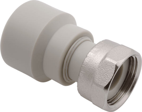 Патрубок (муфта) переход.пласт.с н/гайкой (FV-plast)