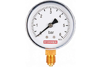 Манометр радиальный  0- 6 bar 63мм 1/4" ROMMER