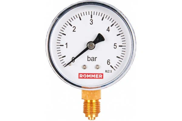 Манометр радиальный  0- 6 bar 63мм 1/4" ROMMER