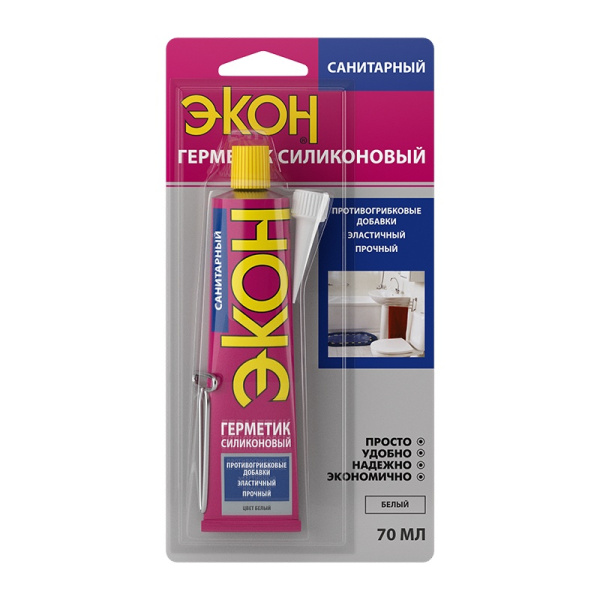 Герметик Силиконовый санитар. ЭКОН (БЕЛЫЙ) (70мл) 3002430