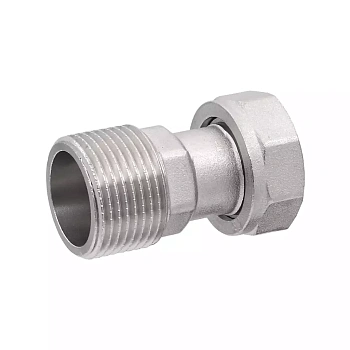 Полусгон никелированный с накидной гайкой и наружной резьбой 1/2"x1/2" (400/20шт)