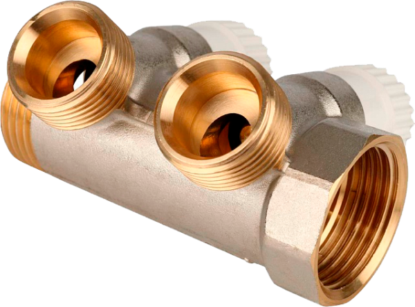 Коллектор 1"х3/4" с 2-мя кранами Stout (15/1) 