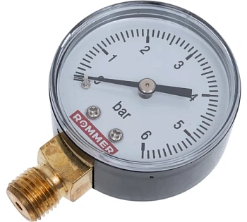 Манометр радиальный  0- 6 bar 50мм 1/4" ROMMER