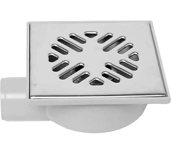 50 трап с гориз. спуском "сухой" ПП решетка 150*150 нерж. сталь (552517)