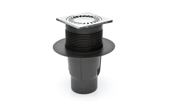 827 S-N  Сливной трап D110 мм прямой с решеткой 150x150 из нержавеющeй стали (KVS 110S-N)