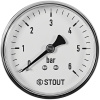 Манометр аксиальный. Корпус Dn 63 мм 1/4 , 0...6 бар, кл.2.5 STOUT 