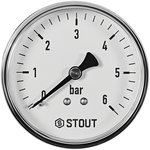 STOUT Манометр аксиальный. Корпус Dn 63 мм 1/4 , 0...6 бар, кл.2.5