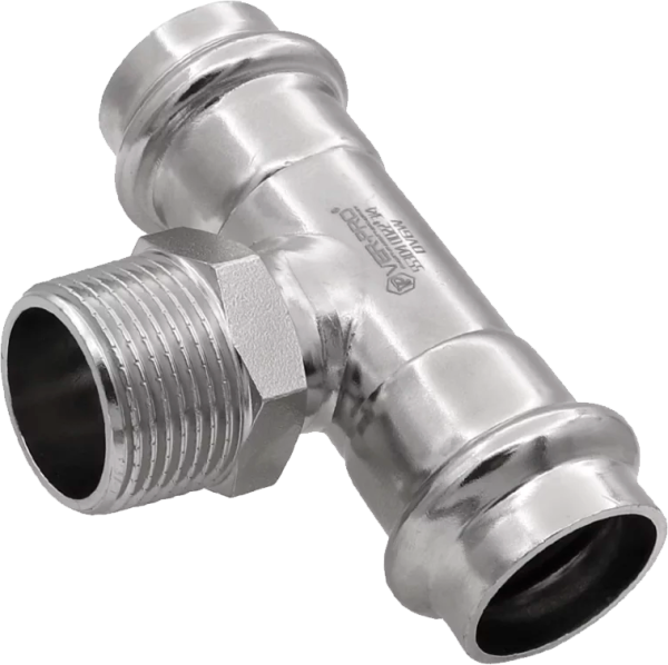 Тройник из нерж. стали НР 22х1/2"х22  "VER-PRO"