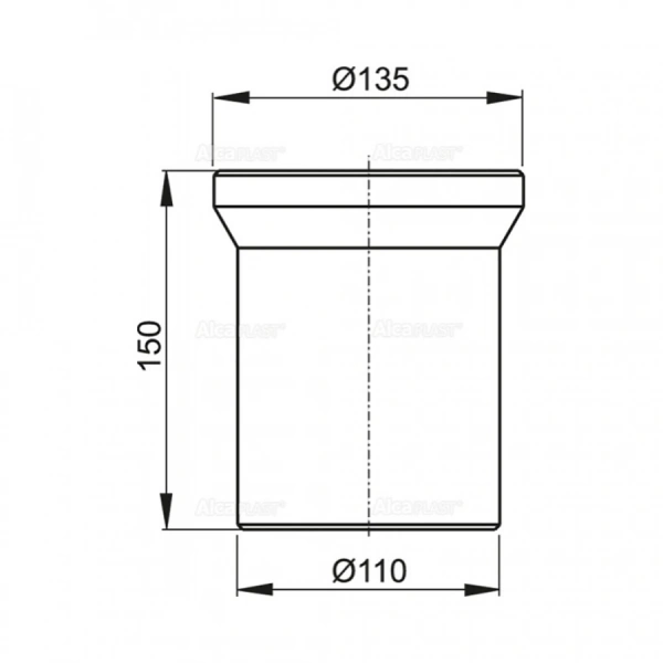 Труба фановая Alca Plast прямая 150 мм (30/1) A91-150