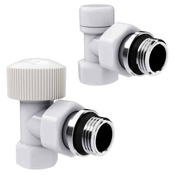 Набор термостатический угловой RoyalThermo Design 1/2"М30х1,5 (Белый)
