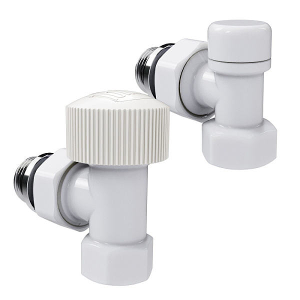 Набор термостатический угловой RoyalThermo Design 1/2"М30х1,5 (Белый)