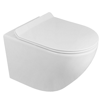 AZ-0046 -N Azario Grado подвесной безободковый унитаз со скрытым сливом белый в комплекте с сидением