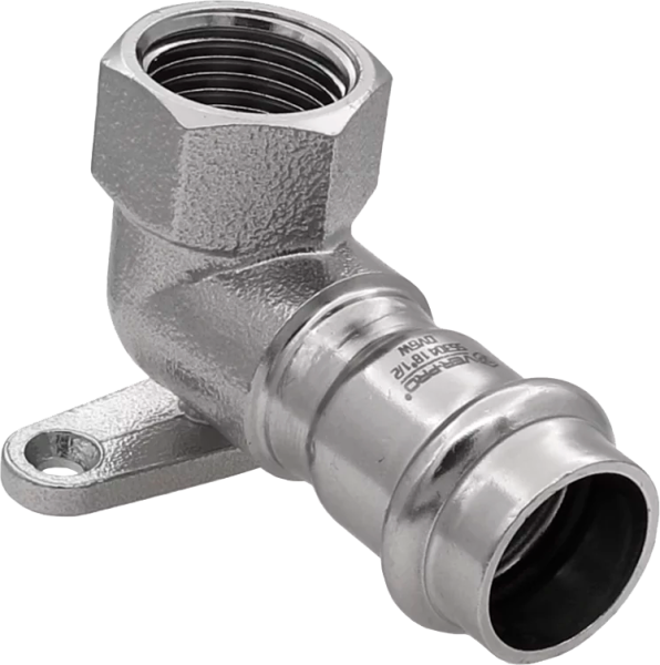 Уголок с переходом на внутреннюю резьбу и креплением 15х1/2"  "VER-PRO" (40/5шт)