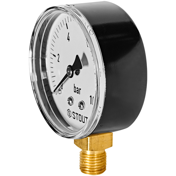 STOUT Манометр радиальный. Корпус Dn 63 мм 1/4 , 0...10 бар, кл.2.5