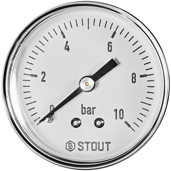 STOUT Манометр аксиальный. Корпус Dn 50 мм 1/4 , 0...10 бар, кл.2.5