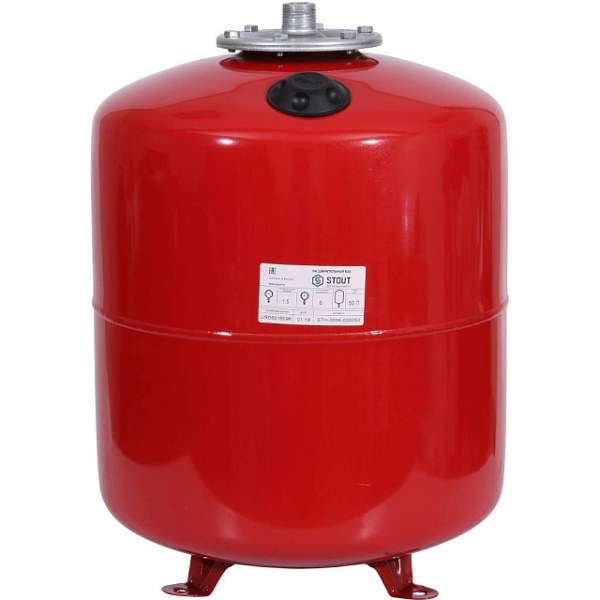 Расширительный бак STOUT,  50 л М1" красный