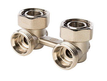 Узел ниж. подк. рад. для двухтр. системы, угловой 3/4'' (без ниппеля)