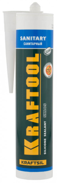KRAFTOOL SANITARY, 300 мл, прозрачный, санитарный силиконовый герметик
