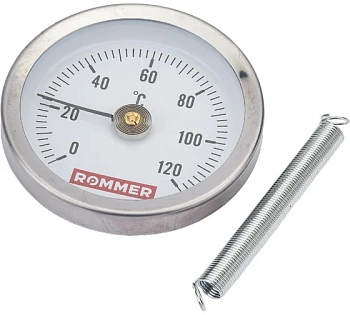 Термометр бимет накладной с пружиной 0-120°С 63мм  ROMMER