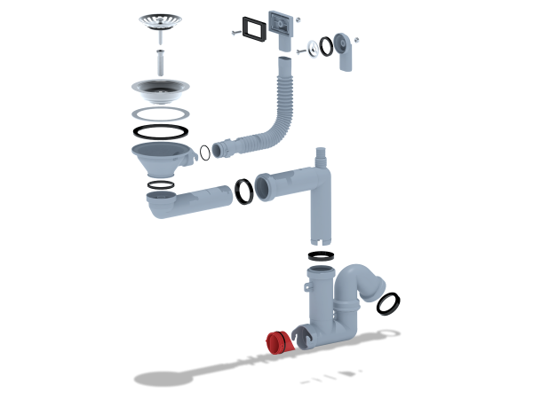 3 1/2"*40 прям.смещ с отв стир маш,гиб круг и пр.пер сифон АНИ (9-80302) Магазин сантехники Нижний Новгород