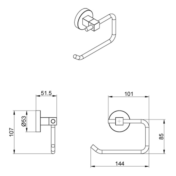 NESSY Бумагодержатель без крышки, хром Магазин сантехники Нижний Новгород