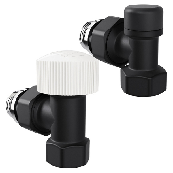 Набор термостатический угловой RoyalThermo Design 1/2"М30х1,5 (Черный) 