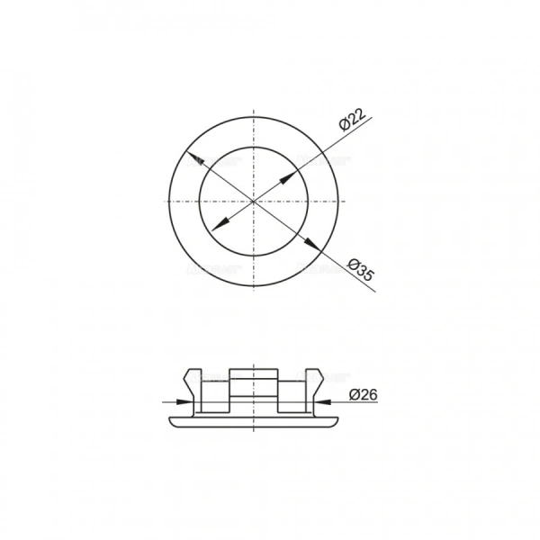 Обрамление перелива умывальника d26