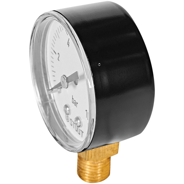 STOUT Манометр радиальный. Корпус Dn 50 мм 1/4 , 0...10 бар, кл.2.5