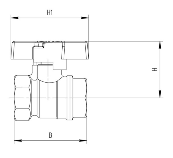 Бабочка ВВ 15 Кран шаровой 11Б27п1 Ду15 А30/1 вр/вр бабочка никель PN40 Магазин сантехники Нижний Новгород