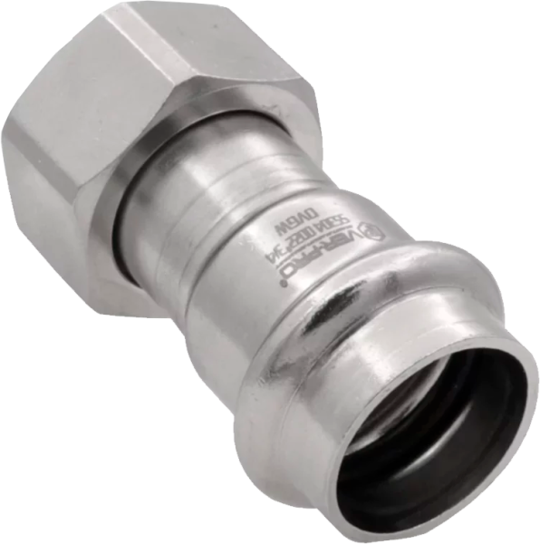 Соединитель с накидной гайкой из нерж. стали 22х3/4"  "VER-PRO"