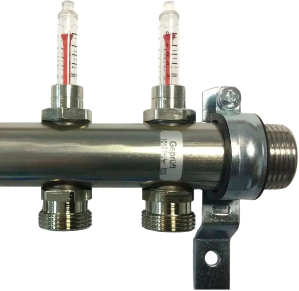 Коллектор 1" для напольного отопления с расходомерами из нержавеющей стали HKV2013A-50-1" 2вых - 3/4" (в сборе) Watts