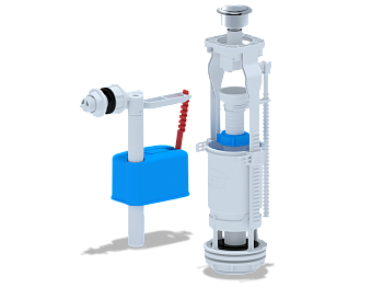 Набор д/унитаза 1/2" с бок. подв.с пласт.штуц. кнопка хром АНИ Пласт (20/1)