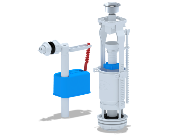 Набор д/унитаза 1/2" с бок. подв.с пласт.штуц. кнопка хром АНИ Пласт (20/1)