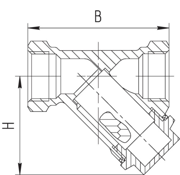 Фильтр сетчатый никелированный Ду32 А50 угловой Магазин сантехники Нижний Новгород