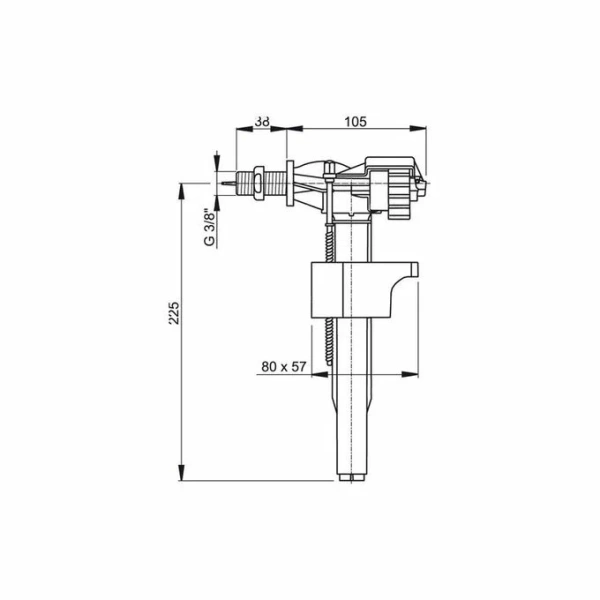 Впускной механизм боковой 3/8" с мет. резьбой AlcaPlast (75/1) A160-3/8" Магазин сантехники Нижний Новгород