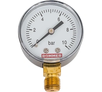 Манометр радиальный  0-10 bar 50мм 1/4" ROMMER