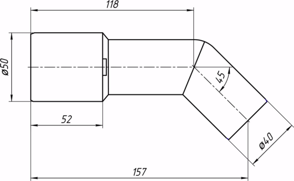 Переходная трубка 45 40х50  АНИ Пласт